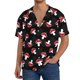 thumbnail image 1 of Balery Cartoon Mushroom Camisa Casual de Manga Corta con Botones para Hombre, Texturizada, Estilo Cubano, para Playa, Verano-Large, 1 of 5