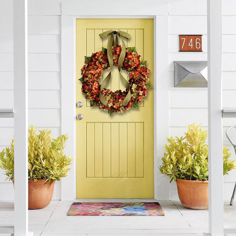 Fall Wreath,Decoration Welcome Fall Wreath for Front Door,Rustic Autumn Decor,Home Garden Decorations for Halloween Christmas Thanksgiving Artificial Wreath-A 