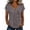 Gray, variant on Womens Short Sleeve Blouse V Neck Wrap Front Button Rolled Casual Dailywear(Gray/M)