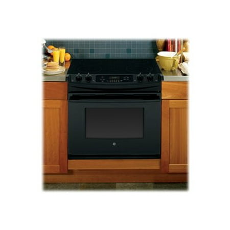 GE - 4.4 Cu. Ft. Self-Cleaning Drop-In Electric Range - Black