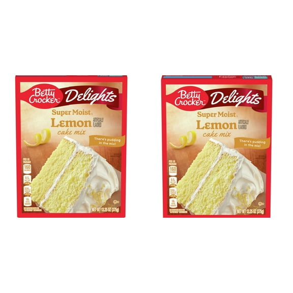 Pack of 2 Betty Crocker Delights Supermoist Lemon Cake Mix, 13.25 OZ