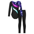 thumbnail image 2 of YEAHDOR Girls Juniors Long Sleeve Dancewear Shiny Rhinestones Leotard with Leggings Sports Gym Suit Dance Outfit Fairy 12, 2 of 7