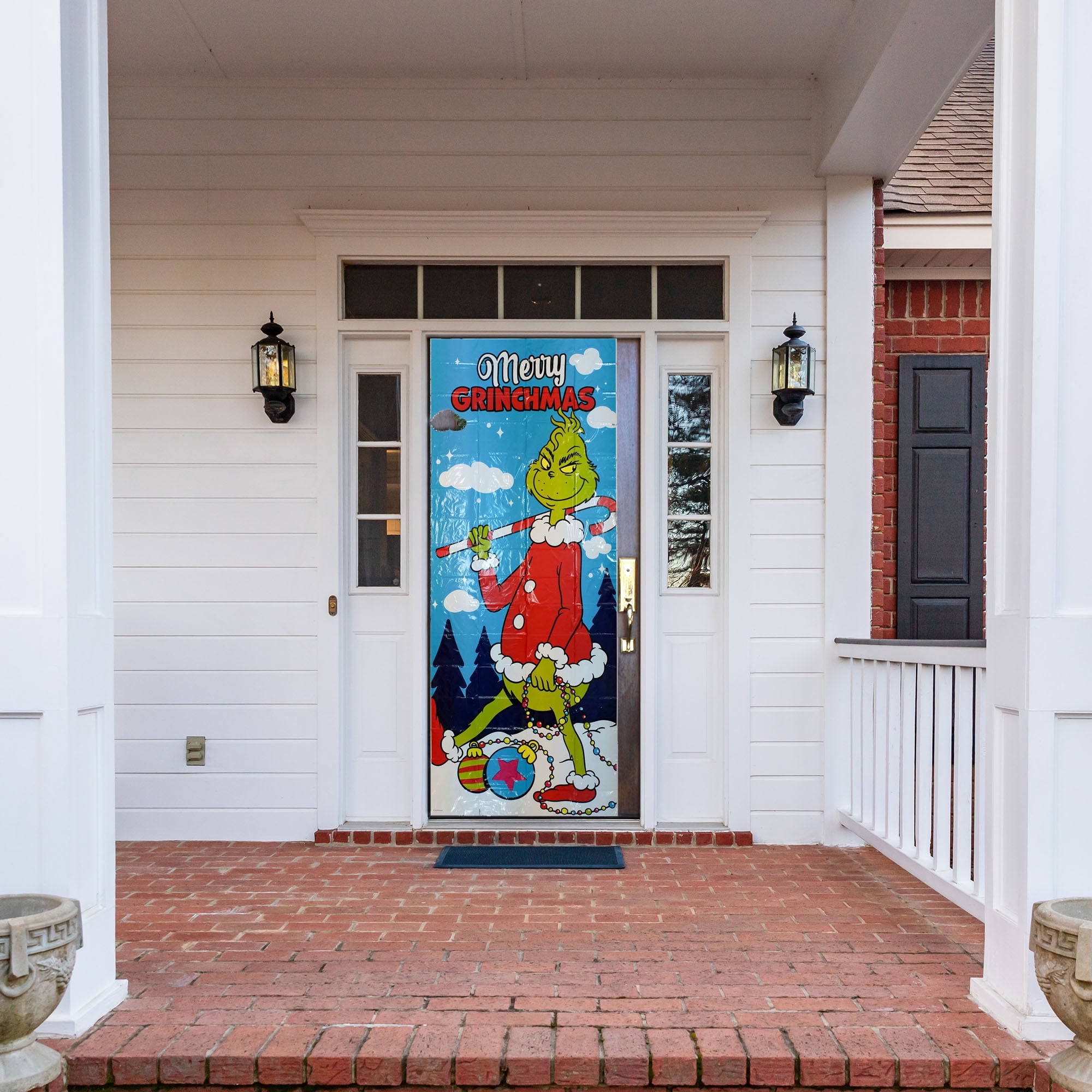 The Grinch Merry Grinchmas Door Cover – 72" x 30" Holiday Decoration