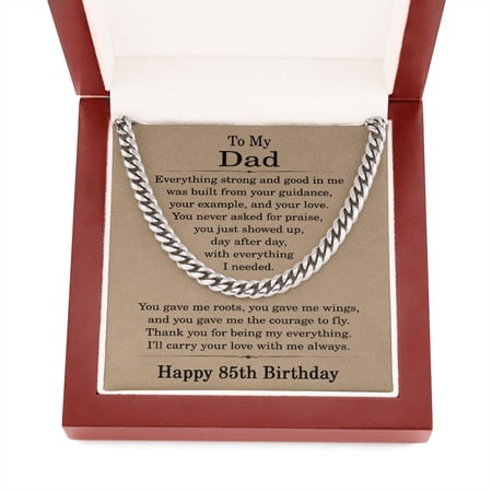 85th Birthday Gifts for Dad - 85th Birthday Necklace for Dad - Gift Ideas for Father s 85th Birthday Birthday Title: Stainless Steel Box Choice: Luxury Box