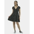thumbnail image 2 of No Boundaries Tiered Surplice Dress with Cap Sleeves, Women's, 2 of 5