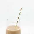 thumbnail image 4 of BalsaCircle 25 Pieces 8" Gold White Striped Paper Straws Disposable Party Event Picnic, 4 of 6