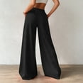 thumbnail image 4 of Yievot Wide Leg Pants for Women Casual Flowy Palazzo Pant Elastic High Waist Trousers with Pockets, 4 of 7