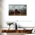 thumbnail image 3 of Elephant Stock Grand Teton Barn Wall Art - Horizontal Multi Panel Canvas - Living Room Wall Decor - Architecture Multi Panel - Brown And Blue Decor - 33" x 20", 3 of 8