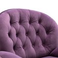 thumbnail image 6 of Velvet Accent Chair/Swivel Chair , Modern Lazy Chair with Ottoman, Comfy Pad Reading Chair, Metal Base Lounge Chair, Leisure Sofa Chair for Living Room, Bedroom, PURPLE, 6 of 9