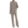 thumbnail image 4 of yunLCZ Nightgowns for Women Women's 2024 Fashion Casual Straight Leg Pants Loose V Neck Knit Set Nightdress for women, 4 of 4