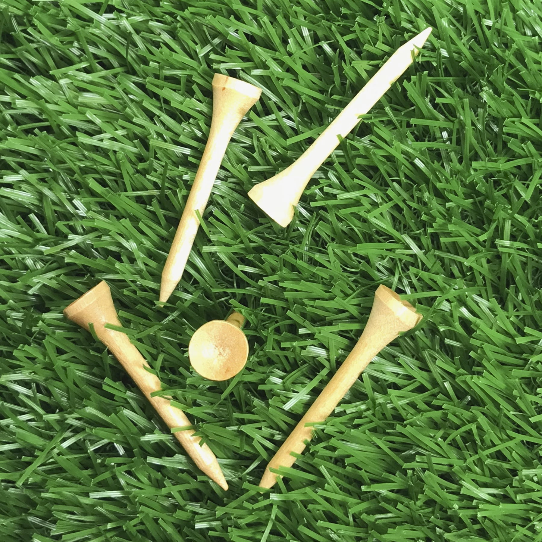 (2 pack) PrideSports 3.25” Natural Hardwood Golf Tees – Durable Wood Tees for Oversized Drivers, 45 Count