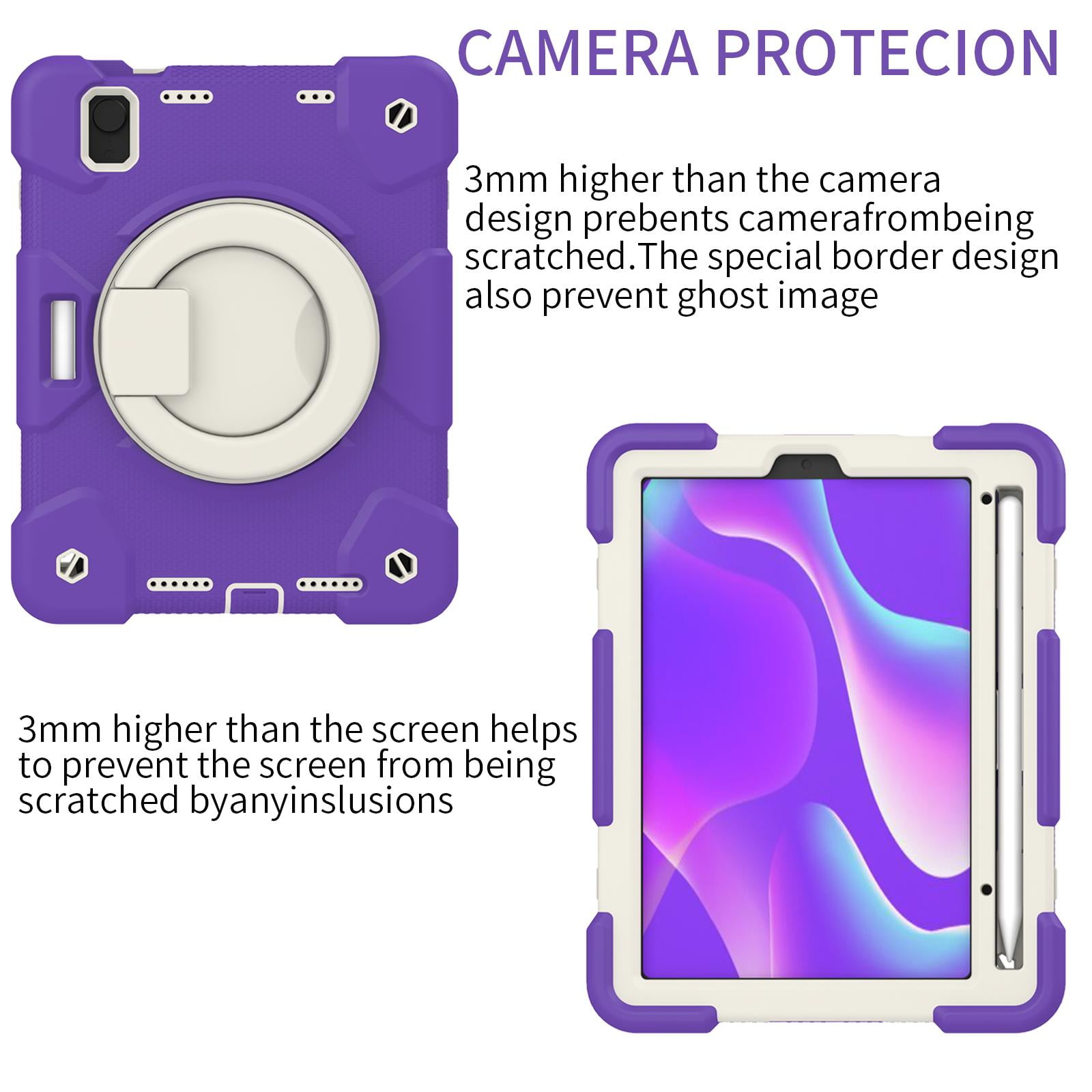 TECH CIRCLE Kids Case for Apple iPad mini 6th Gen 8.3-inch 2021 - Rugged Protective Handle Kickstand Shockproof Hybrid TPU PC Cover Shoulder Strap Pencil Holder Case for Apple iPad mini 6-Purple