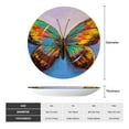 thumbnail image 2 of Bingfone Oil Painting Beautiful Butterfly Print Bone China Dinner Decorative Plates,Handmade Ceramic Dinner Plate with Stand for Home Club-7in, 2 of 6