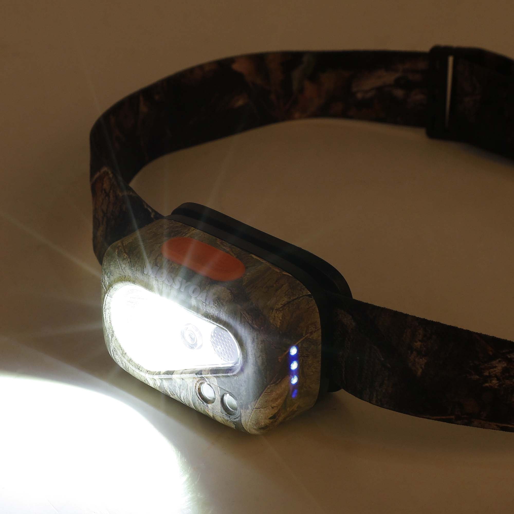 Mossy Oak Ultimate Sportsman Headlamp, Rechargeable, 350 Lumens with Motion Sensor, Camouflage, Unisex