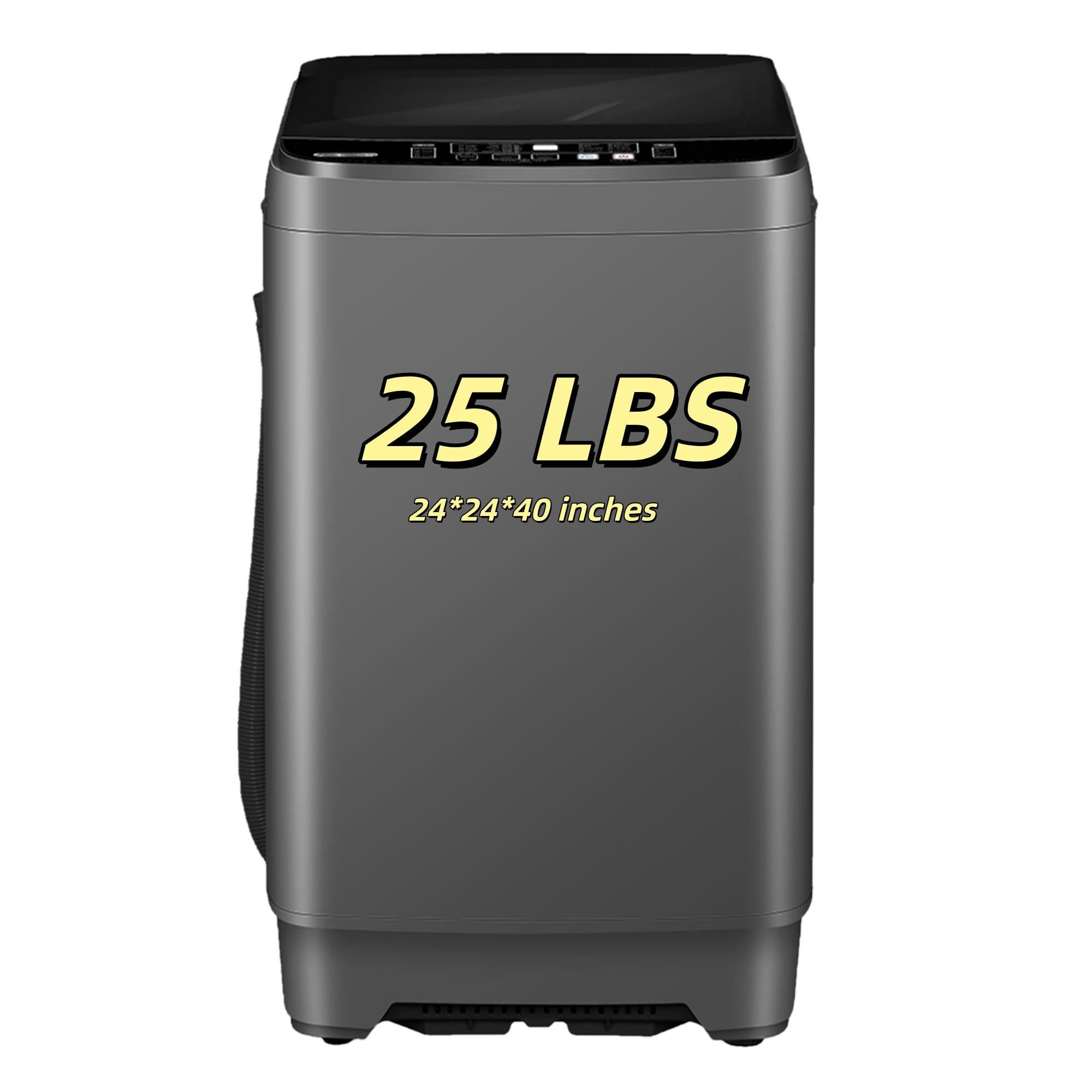 GGTB 25lbs Portable Washing Machine - Fully Automatic Top Load Washer with Stainless Steel Tub for Apartments Dorms