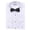 White Wing-Tip Pleated, variant on Italy Men's Tuxedo Dress Shirt with Bow-Tie (Lay-Down135, 4XL Sleeve: 36/37)