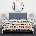thumbnail image 2 of DESIGN ART Designart 'Black and Orange Polka Dots' Modern Duvet Cover Comforter Set Twin Cover + Comforter + 1 Sham 3 Piece, 2 of 5