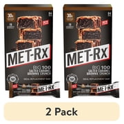 (2 pack) MET-Rx Big 100 Protein Bar, Meal Replacement Bar, 30G Protein, Salted Caramel Brownie Crunch, 3.52 oz (Pk of 4)