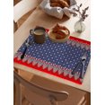 thumbnail image 3 of Star Flag Placemats Set of 6,Washable Woven Burlap Cloth Fabric Placemat for Square/Rectangle/Round/Oval Dining Table,Easy Clean Place Mats for Kids 4th of July Patriotic Memorial Day Red Blue, 3 of 6