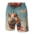 thumbnail image 4 of Cauagu Hot Air Balloon Guinea Pig Print Men's Swim Trunks,Hawaiian Bathing Suit Swimsuits Beach Shorts with Pockets for Men Quick Dry Swimming Board Shorts-Small, 4 of 6
