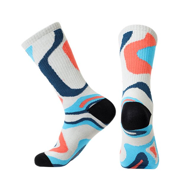 jinwen Colorful Patterned Crew Socks Novelty Casual Fashionable Dress Socks for Cycling Pattern 1 M-L