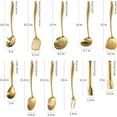 thumbnail image 2 of 304 Stainless Steel Matte Kitchen Utensils Set, 11 Pcs Long Metal Cooking Utensils Set, Gold Cooking Utensils Set, Dishwasher Safe, 2 of 13