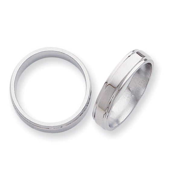 Titanium Ridged Edge 5mm Polished Band