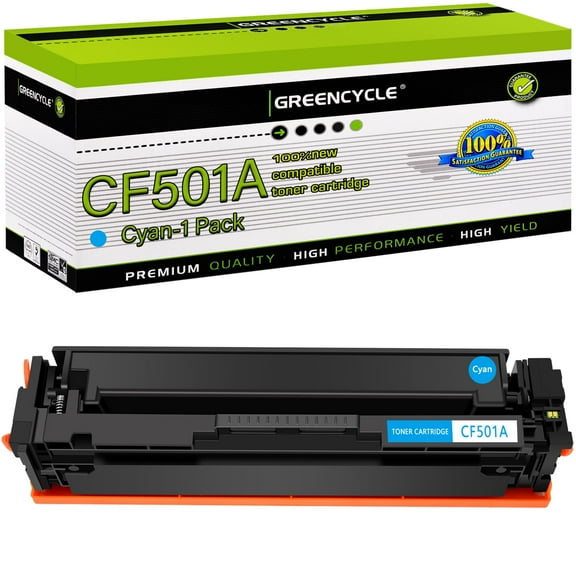 greencycle Compatible Toner Cartridge Replacement for HP 202A CF501A to use in Color Laserjet Pro MFP M281fdw M281cdw M254dw M281fdn Printer - 1 Pack CF501A, Cyan