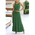thumbnail image 4 of PRETTYGARDEN Women's 2 Piece Maxi Skirt Sets Casual Summer Knit Cropped Tank Top High Waisted Long Skirts Outfit, 4 of 10