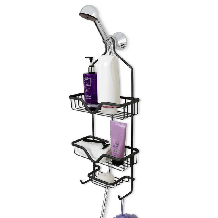 Bextsrack Hanging Shower Caddy, Sus201 Stainless Steel Bathroom Shower Head Caddy Organizer Rack for Shampoo, Conditioner, Soap, Towels and More