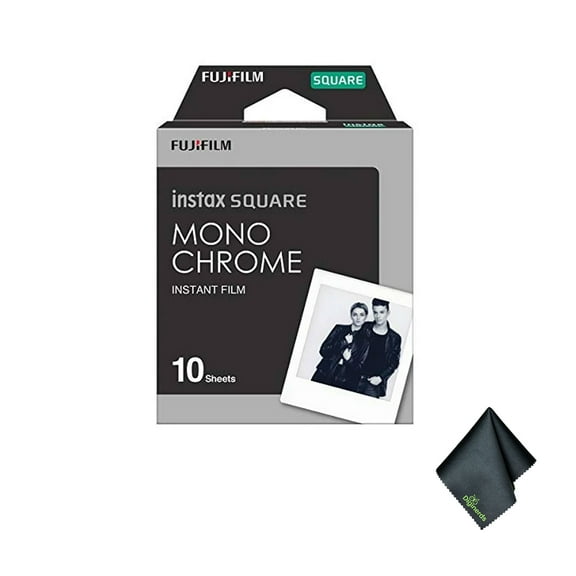 FUJIFILM INSTAX SQUARE Monochrome Instant Film (10 Exposures)   Microfiber Cleaning Cloth