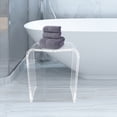 thumbnail image 5 of Clear Acrylic Shower Bench Seat Bathroom Stool Rounded Edge Bath Chair Seat for Sauna, Weight Capacity 300Lbs, 5 of 12