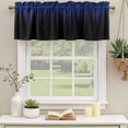 thumbnail image 2 of 2 Pack Valances for Window, Navy Blue Black Ombre Short Curtains for Kitchen Bedroom Living Room, Modern Abstract Striped Gradient Rod Pocket Small Window Treatment Valance Drapes 42 x 18 Inch, 2 of 8
