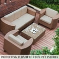 thumbnail image 3 of SUKAIKEQA 12-Piece Waterproof Stretch Patio Cushion Covers with Elastic Hem for Indoor Outdoor Furniture,Outdoor Patio Wicker Sofa Washable Cushion Slipcovers,Cover Only,Beige, 3 of 6
