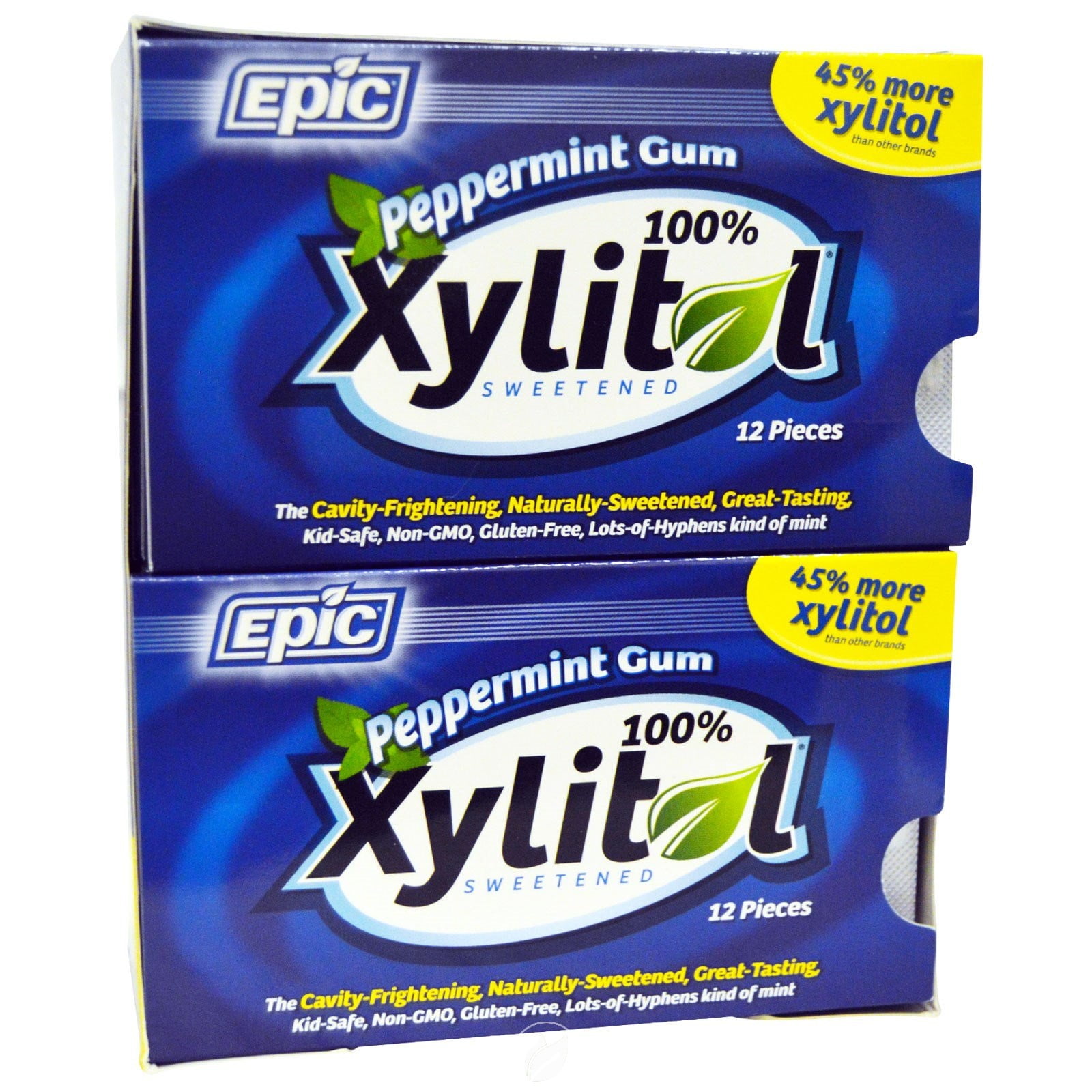 Epic Xylitol Chewing Gum Blister Peppermint Counter Display 12 Ct, Pack