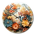 thumbnail image 4 of Designart "Floral Wreath in Beige and Orange III" Floral Oversized Wall Clock, 4 of 5