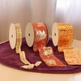 thumbnail image 4 of Metallic Harvest Leaf Wired Ribbon Bundle | Rust Multi | 3 Rolls/30 Yards Total, 4 of 4
