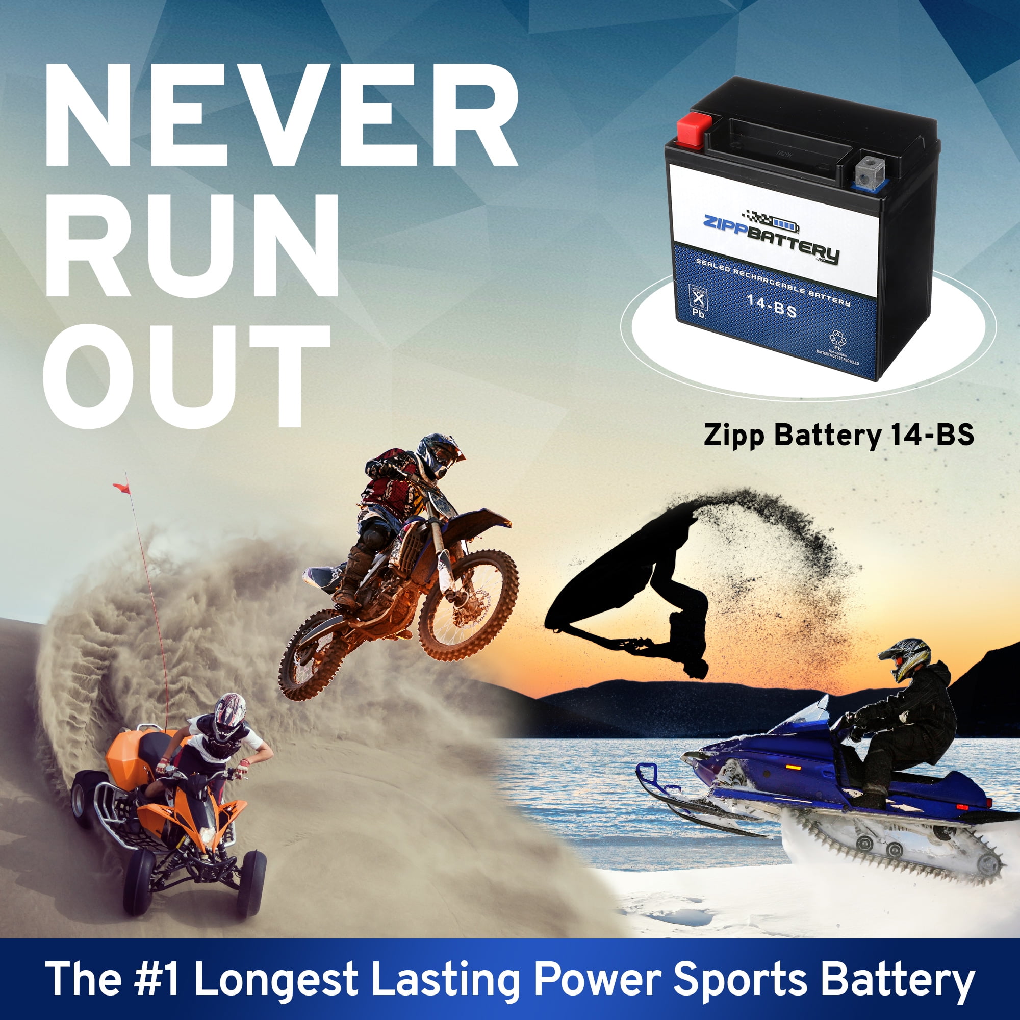 Zipp Battery YTX14-BS (14-BS 12 Volt,12 Ah, 200 CCA) Motorcycle Battery for Honda 1100cc Vt1100c, C3, T Shadow (spirit, Aero, A. C. E. Tourer) 2007
