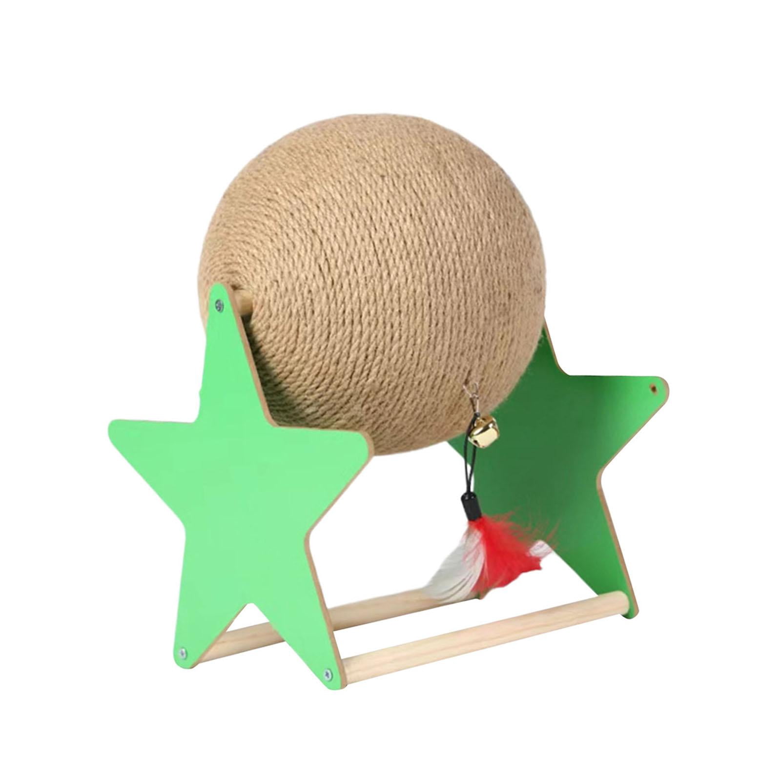 FITYLE Cat Scratcher Toy Rabbit Toy Space Saving with Bell Sturdy Multipurpose Cat Scratching Ball for Indoor Kitties to Grind Claws Large