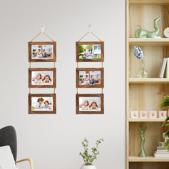 2Pcs Wall Hanging Picture Collage Triple Frame Easy Install Photo Display Frame Wall Décor for Home Office Living Room