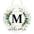 thumbnail image 1 of Clearance! Monogram Letter Welcome Sign for Front Door Rustic Green Floral Family Initial House Warming Decor Spring Summer Wooden Wreath Personalized Sign for House Front Porch 12 Inch, 1 of 9