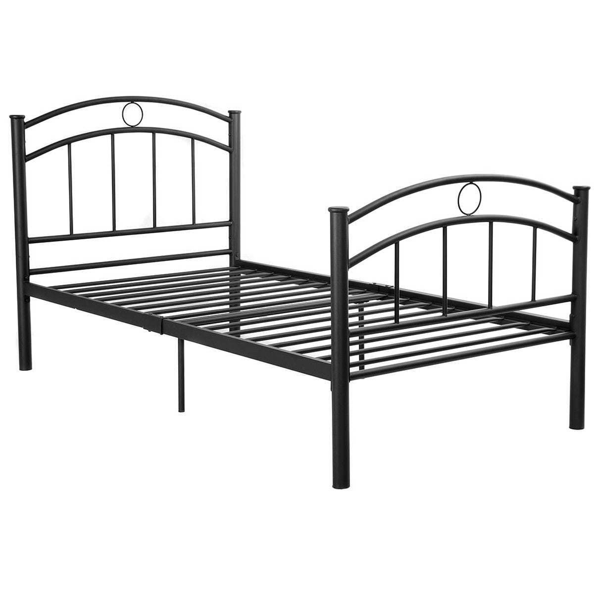 Costway 83 X42 X35 Black Metal Bed Frame Platform Twin Size Home Costway 83 X42 X35 Black Metal Bed Frame Platform Twin Size Home Furniture Com