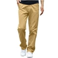 thumbnail image 2 of IhhxPro Men's Outdoor Cargo Pants Elastic Waist Multi-Pocket Work Trousers Lightweight Cotton Straight Leg Hiking Casual Everyday S-2XL, 2 of 5