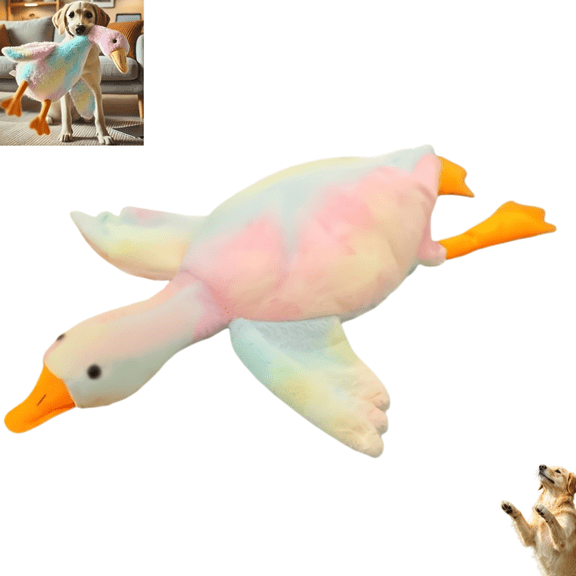 19.69in Large Goose Shape Soft Plush Pet Toy, Interactive Chew Toy for Medium Large Dogs & Cats, Cute Stuffed Animal Pet Gift