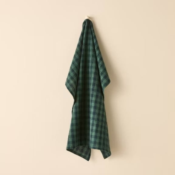 Flour Sack Towel Green Gingham