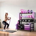 thumbnail image 2 of Estante de pesas para gimnasio y hogar de 3 niveles para mancuernas y pesas rusas, 2 of 7