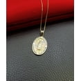 thumbnail image 2 of 10K Solid Real Yellow Gold Round Mother Mary Cz Pendant Charm with Box Chain 18", 2 of 3