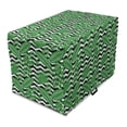 thumbnail image 1 of Jungle Foliage Dog Crate Cover, Modern Pattern with Exotic Leaves on a Background of Zigzags, Easy to Use Pet Kennel Cover Small Dogs Puppies Kittens, 7 Sizes, Charcoal Grey Green, by Ambesonne, 1 of 6