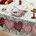 thumbnail image 4 of Valentine''s Day Tablecloth 60×84 Inch Rectangle, Buffalo Plaid Pink Love Hearts Washable Table Cover for Party Picnic Dinner Decor, 4 of 6