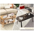thumbnail image 2 of EDTara Rustic Wooden Coffee Table, Rectangular 2-Tier Table with Open Storage, Easy Assembly, Living Room Accent Table, 2 of 8